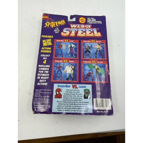 NEW Toy Biz Vulture Vs Spider-Man Web of Steel Die Cast Mini Action Figure - Picture 7 of 7